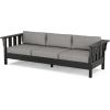 Martha Stewart by POLYWOOD® Acadia 4-Piece Deep Seating Set with Sofa in Black/Dune Burlap(Grey Mist)