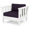 Martha Stewart by POLYWOOD® Acadia 4-Piece Deep Seating Set with Sofa in White (Navy Linen)(Navy Linen)