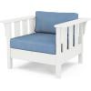 Martha Stewart by POLYWOOD® Acadia 4-Piece Deep Seating Set with Sofa in White (Navy Linen)(Sky Blue)
