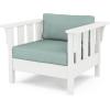 Martha Stewart by POLYWOOD® Acadia 4-Piece Deep Seating Set with Sofa in White (Navy Linen)(White / Glacier Spa)