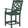Martha Stewart by POLYWOOD® Chinoiserie 3-Piece Farmhouse Bistro Counter Set in Mahogany(Green)