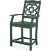Martha Stewart by POLYWOOD® Chinoiserie 3-Piece Farmhouse Bistro Counter Set in Mahogany(Green)