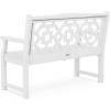Martha Stewart by POLYWOOD Chinoiserie 48″ Outdoor Bench for Patio, Porch & Backyard, Sand – Durable All-Weather HDPE Garden Seat with Back Support – Classic 2 Person Seating, Made in The USA(White)