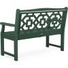 Martha Stewart by POLYWOOD Chinoiserie 48″ Outdoor Bench for Patio, Porch & Backyard, Sand – Durable All-Weather HDPE Garden Seat with Back Support – Classic 2 Person Seating, Made in The USA(Green)