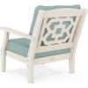Martha Stewart by POLYWOOD® Chinoiserie 4-Piece Deep Seating Set with Loveseat in Sand/Glacier Spa(Sand / Glacier Spa)