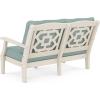 Martha Stewart by POLYWOOD® Chinoiserie 4-Piece Deep Seating Set with Loveseat in Sand/Glacier Spa(Sand / Glacier Spa)