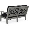 Martha Stewart by POLYWOOD® Chinoiserie 4-Piece Deep Seating Set with Loveseat in Sand/Glacier Spa(Slate Grey / Midnight Linen)