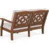 Martha Stewart by POLYWOOD® Chinoiserie 4-Piece Deep Seating Set with Loveseat in Sand/Glacier Spa(Teak / Dune Burlap)