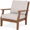 Martha Stewart by POLYWOOD® Chinoiserie 4-Piece Deep Seating Set with Loveseat in Sand/Glacier Spa(Teak / Dune Burlap)