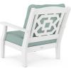 Martha Stewart by POLYWOOD® Chinoiserie 4-Piece Deep Seating Set with Loveseat in Sand/Glacier Spa(White / Glacier Spa)
