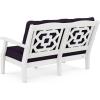 Martha Stewart by POLYWOOD® Chinoiserie 4-Piece Deep Seating Set with Loveseat in Sand/Glacier Spa(White / Navy Linen)