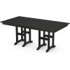 Martha Stewart by POLYWOOD® Chinoiserie 5-Piece Farmhouse Dining Set with Benches in Sand(Black)