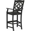 Martha Stewart by POLYWOOD® Chinoiserie 9-Piece Square Bar Set with Trestle Legs in Sand(Black)