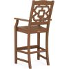 Martha Stewart by POLYWOOD® Chinoiserie 9-Piece Square Bar Set with Trestle Legs in Sand(Teak)