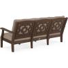Martha Stewart by POLYWOOD® Chinoiserie Deep Seating Sofa in White/Glacier Spa(Mahogany / Spiced Burlap)
