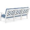 Martha Stewart by POLYWOOD® Chinoiserie Deep Seating Sofa in White/Glacier Spa(White / Sky Blue)