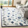 Martha Stewart x SAFAVIEH Area Rug Collection – 6′ Round, Nutshell Brown, Handmade Wool & Viscose, Ideal for Living Room, Bedroom, Office, Dining Space (MSR3627C)(Azurite Blue)
