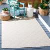 Martha Stewart x SAFAVIEH Outdoor Area Rug Collection – 8′ x 10′, Blue & Beige, Weather Resistant & Washable, Ideal for Patio, Backyard, Mudroom, Deck, Dining Space (MSR4491M)(Beige/Ivory)