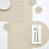 Martha by Martha Stewart | Chilewich Boxwood Placemats in Wheat – Set of 4 – Easy Care Woven Tabletop Textiles – Indoor/Outdoor – 15″ Round(Wheat)