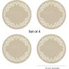 Martha by Martha Stewart | Chilewich Scroll Round Set of 4 Placemats in Burnt Coral(Flax)
