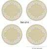 Martha by Martha Stewart | Chilewich Scroll Round Set of 4 Placemats in Wheat(Wheat)
