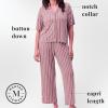 Peace Love & Dreams Martha Stewart Women’s Capri Pajama Set | Lightweight Rayon Sleepwear | Short Sleeve(Striped)