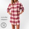 Peace Love & Dreams Martha Stewart Women’s Flannel Nightshirt – 100% Cotton, Long Sleeve, Soft & Warm Sleepwea