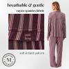 Peace Love & Dreams Martha Stewart Women’s Silky Pajama Set | 2-Piece Soft Rayon Long Sleeve(Soft Stripe)