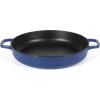 Sur La Table Kitchen Essentials 3.75 Quart Enamel Cast Iron All In One Multi-Purpose Non-Toxic Nonstick Braiser Pan W/Borosilicate Glass Lid – Red(Blue)