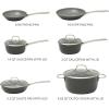 Sur La Table Kitchen Essentials Cool Commune Hard Anodized 10 Piece PFA Free Ceramic Non stick Interior Forged Durable Aluminum Pots and Pans Cookware Set – Green – Induction Compatible(Black (Hard Anodized Aluminum))