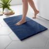 MARTHA STEWART Drylon Microfiber Bath Rug – 1 Piece, Ultra Soft Plush, Non-Slip, Thick, Washable Bathroom Rugs, Home Decor Accessories, Household Essentials, Large Bath Mat, 21″ x 34″​, Navy Blue(Navy Blue)