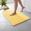 MARTHA STEWART Drylon Microfiber Bath Rug – 1 Piece, Ultra Soft Plush, Non-Slip, Thick, Washable Bathroom Rugs, Home Decor Accessories, Household Essentials, Large Bath Mat, 21″ x 34″​, Navy Blue(Yellow)
