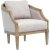MARTHA STEWART Morgan Accent Chair for Living Room Lily Pond Collection, Solid Wood Frame, Upholstered Seat Removable Backrest, Cottage Accent Armchair Coastal Furniture Decor, 28″W Reclaimed Natural(Natural)