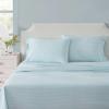 Martha Stewart – Full Size Sheets Set, Crisp & Tailored Cooling Sheets w/a Naturally Smooth Cotton Percale Lightweight Feel – Bed Sheets with Matching Pillowcases & Fitted Sheet (Stripe Blue)(Small Gingham Blue)