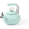 Martha Stewart 1.5-Quart Enamel on Steel Carbon Steel Tea Kettle w/Stainless Steel Handle – Martha Blue