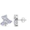 Martha Stewart 3 Carat Lab Grown Diamond Cluster Stud Earrings, Heart Shapes in 14K Gold(white-gold)