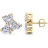 Martha Stewart 3 Carat Lab Grown Diamond Cluster Stud Earrings, Heart Shapes in 14K Gold(yellow-gold)
