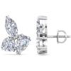 Martha Stewart 3 Carat Lab Grown Diamond Cluster Stud Earrings, Marquise, Round, Pear Shapes in 14K Gold(white-gold)