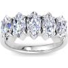 Martha Stewart 3 Carat Lab Grown Diamond Ring, Five Stone Diamond Engagement Ring in 14 Karat Gold(white-gold)