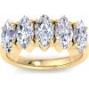 Martha Stewart 3 Carat Lab Grown Diamond Ring, Five Stone Diamond Engagement Ring in 14 Karat Gold(yellow-gold)