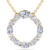 Martha Stewart 4 Carat Lab Grown Diamond Marquise and Round Circle Necklace In 14 Karat Gold, Lab Grown Diamond Necklace For Women(yellow-gold)