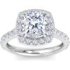 Martha Stewart 4 Carat Lab Grown Diamond Ring, Halo Diamond Engagement Ring in 14 Karat Gold(white-gold)