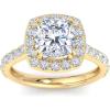 Martha Stewart 4 Carat Lab Grown Diamond Ring, Halo Diamond Engagement Ring in 14 Karat Gold(yellow-gold)
