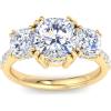 Martha Stewart 5 1/2 Carat Lab Grown Diamond Ring, Three Stone Plus Diamond Engagement Ring in 14 Karat Gold(yellow-gold)