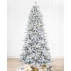 Martha Stewart Acadia Spruce Flocked Tree with 200 LED Lights, 5 Feet Tall