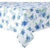 Martha Stewart Amber Floral Polyester Cotton Rectangle Tablecloth Single Pack, Pink/Yellow, 60″x102″(Blue)