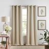 Martha Stewart Beige Room Darkening Curtains Textured Lined Grommet Window Curtain Panel Pair, Sutter, Set of 2, 84″, Sand(Sand)