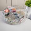Martha Stewart Brody Divided Lazy Susan Organizer with 5 Removable Bins, Plastic 360° Rotating Desk Storage Organizer, 12 Inch, Clear
