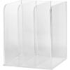 Martha Stewart Brody File Desktop Organizer, 3 Section Desktop File Document Sorter Organizer, File Organizer for Binders, Folders, Files, 8.5″ W x 6.5″ D, Clear
