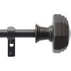 Martha Stewart Chatsworth Curtain Rod for Windows 66 to 120 inches, Adjustable Length .75 inch Diameter Metal Curtain Rod with Round Finials, 66” – 120”, Oil Rubbed Bronze(Bronze)